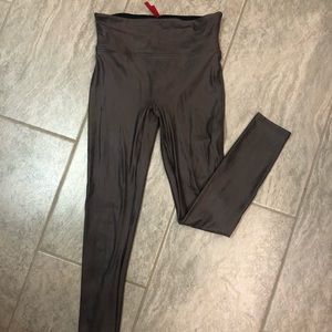 Spanx Grey Faux Leather Leggings